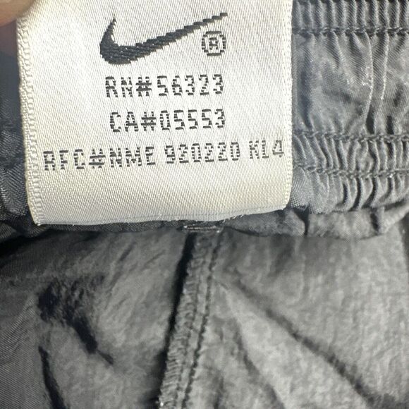 VTG Nike Track Pants Windbreaker Ankle Zip Unlined Mens Size L Black 90s Y2K - Picture 12 of 14